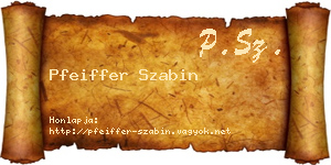 Pfeiffer Szabin névjegykártya